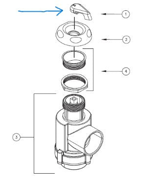 HotSpring Spa ON/OFF Valve Handle Cool Grey #73316
